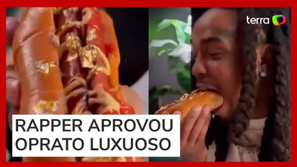 Rapper americano come cachorro-quente de R$ 500 mil
