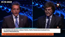 El pedido de Massa a Milei por el Papa Francisco durante el debate presidencial