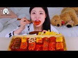 ASMR MUKBANG| Rice paper wrap collection(Fire noodles, Spicy Mushroom, Black bean noodles, Cheese).