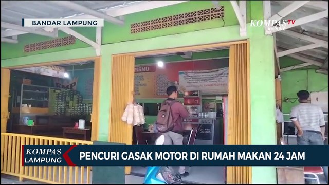 Terekam CCTV! Pencuri Gasak Motor di Rumah Makan 24 Jam