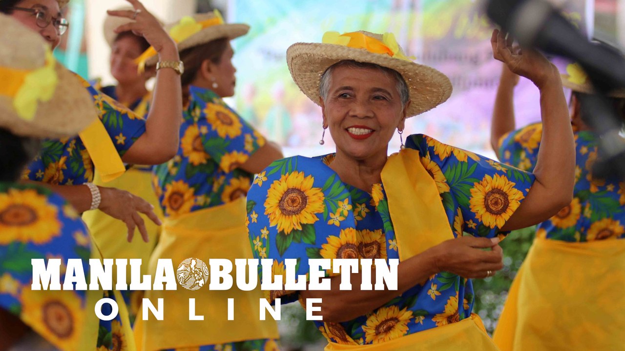 Senior citizens participate in a dance competition during Elderly Filipino Week