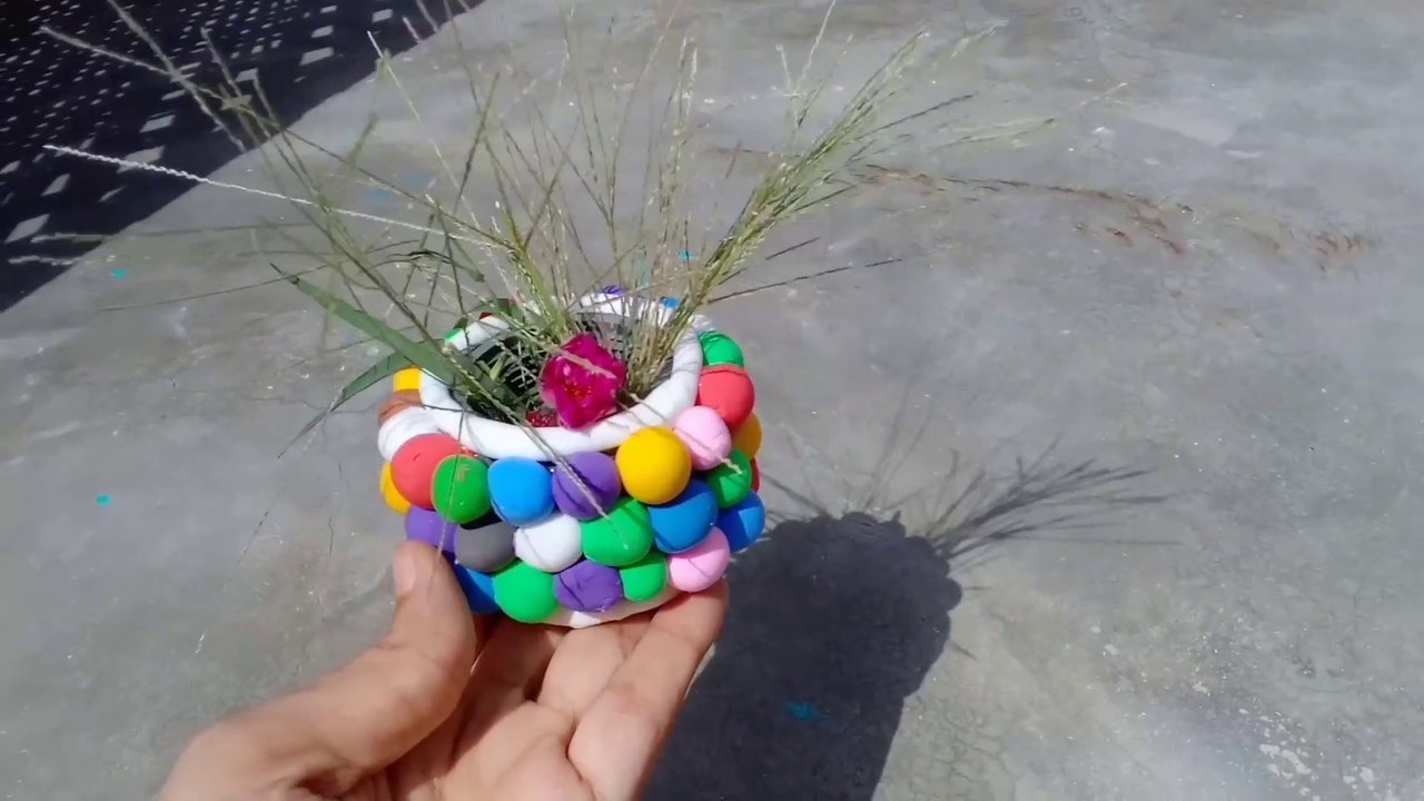 Mini planter making with Clay| Diy planter using waste matiral