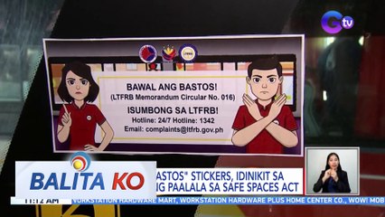 "Bawal ang Bastos" stickers, idinikit sa mga bus bilang paalala sa Safe Spaces Act | BK