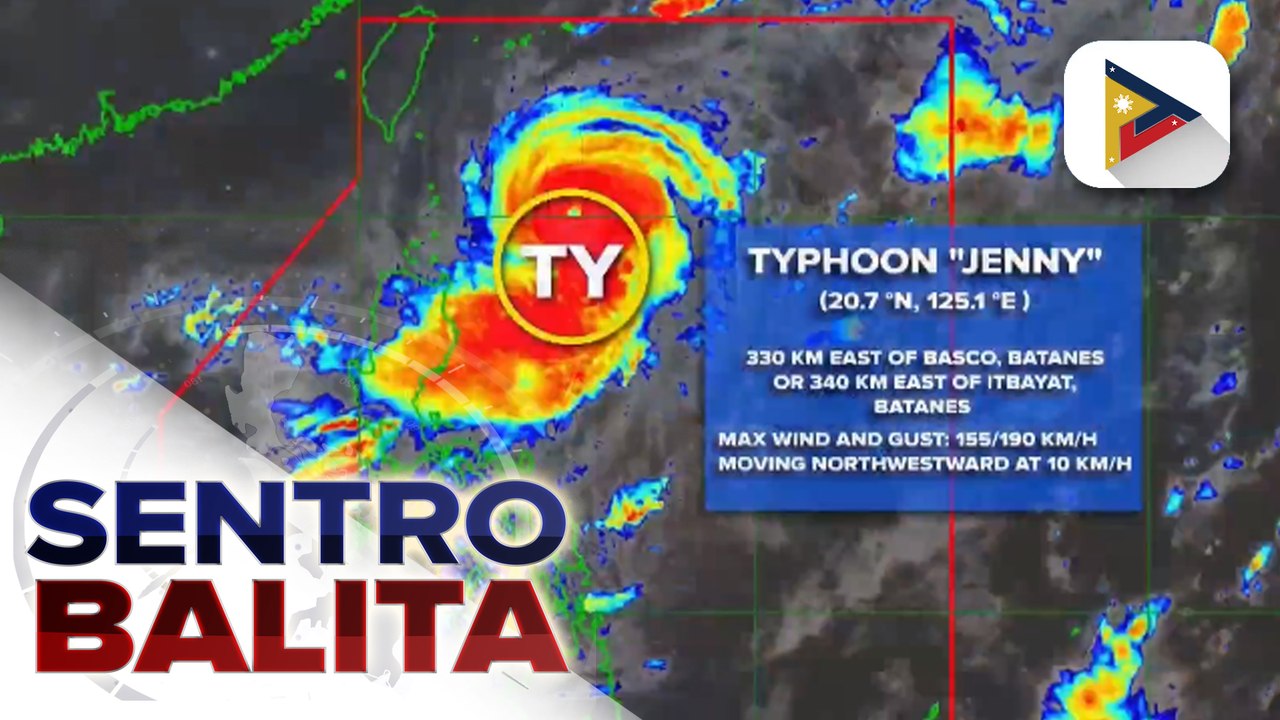 Typhoon #JennyPH, humina habang mabagal na kumikilos pa-hilagang kanluran