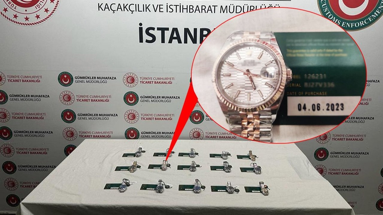 Sabiha Gökçen Havalimanı'nda 7 milyon 552 bin lira değerinde 15 kol saati ele geçirildi