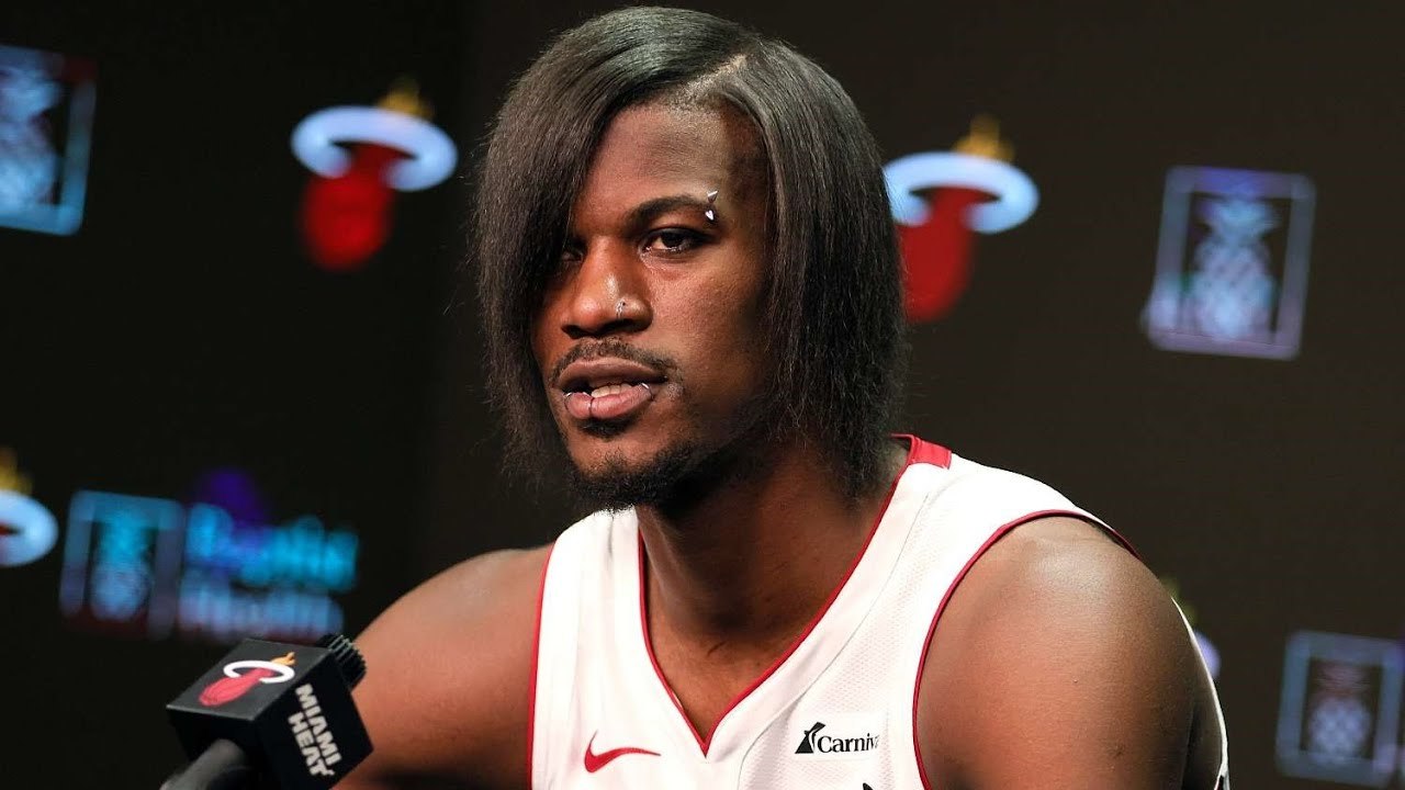Jimmy Butler breaks out new 'emo' look for Heat media day