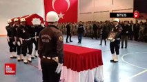 Bitlis'te şehit polis memuru Ertuğrul Kırık'a tören düzenlendi