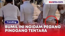 Viral Ibu Hamil Ngidam Pegang Pinggang Tentara Ganteng, Reaksi Suaminya Disorot