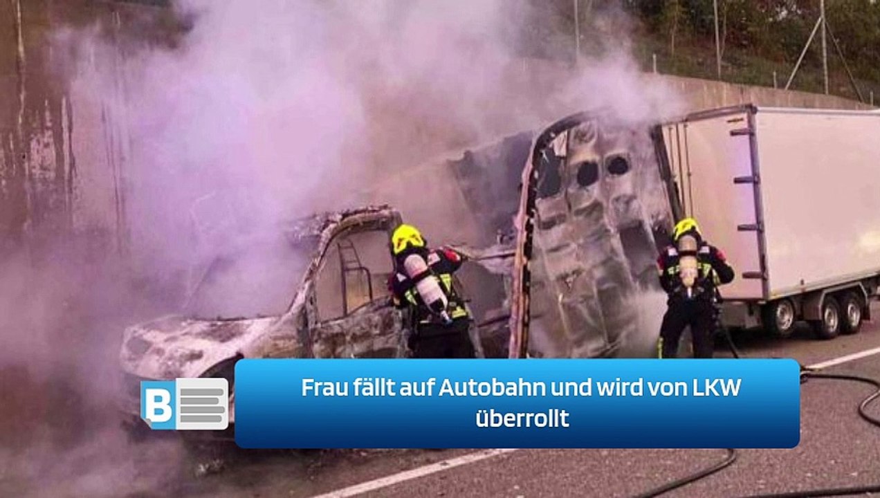 Frau fällt auf Autobahn und wird von LKW überrollt
