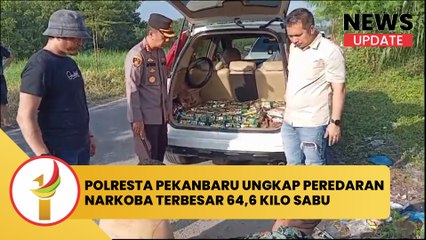Polresta Pekanbaru Ungkap Peredaran Narkoba Terbesar 64,6 Kilo Sabu