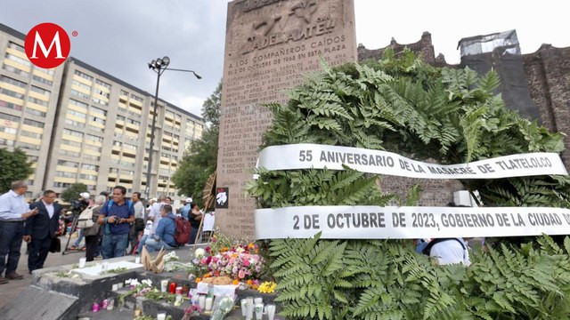 Conmemoración de la matanza de Tlatelolco en la plaza de las Tres Culturas