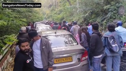 Heavy traffic in Bengaluru's Nandi Hills during long weekend