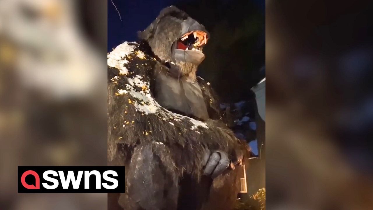 Dad builds giant Halloween installations every year in his front yard - with some measuring more than six meters