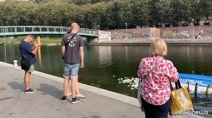 Un'installazione a Milano per ricordare la strage di Lampedusa