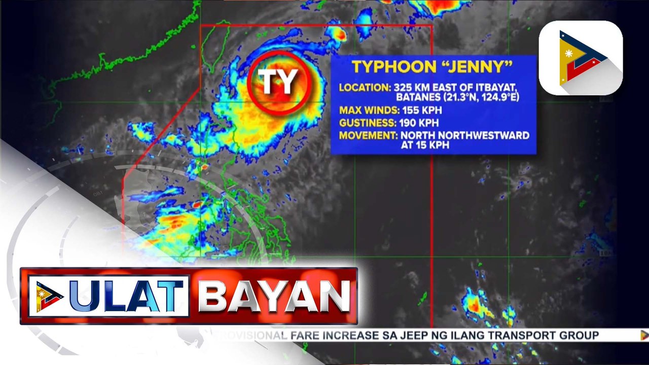Typhoon #JennyPH, bahagyang humina habang tinutumbok ang extreme northern Luzon