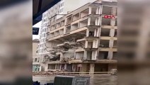 Elazığ'da tahliye edilen binanın bir kısmı yıkım sırasında çöktü