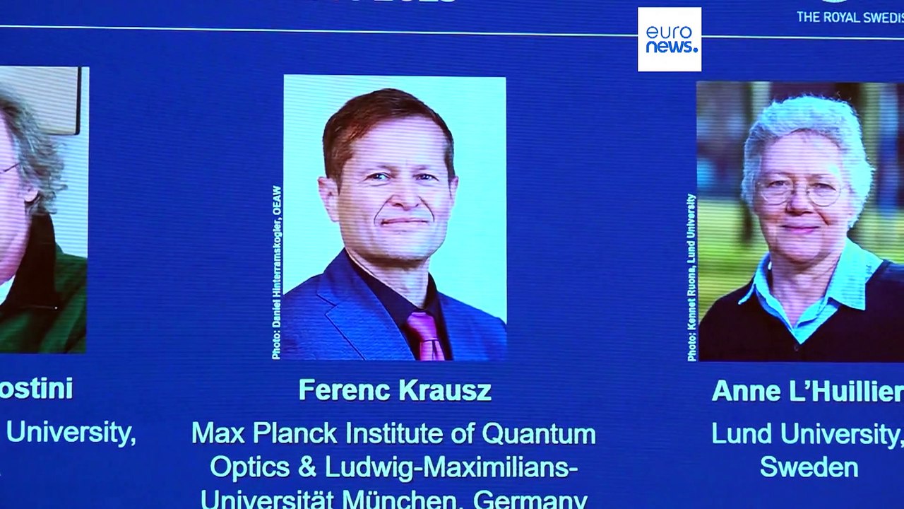 Physik-Nobelpreis geht an Teilchenforscher Agostini, Krausz und L'Huillier