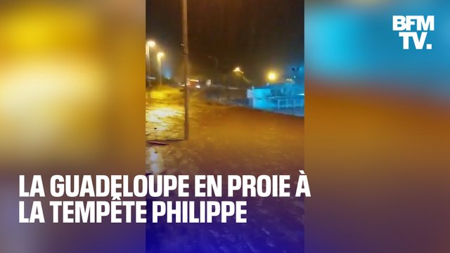 Guadeloupe: les images des pluies diluviennes provoquées par la tempête Philippe