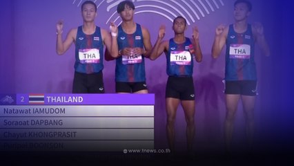 "บิว ภูริพล" สปีดเต็มที่ วิ่ง4x100ชายไทย ไล่ไม่ทัน รอบชิงฯทองเอเชียนเกมส์