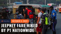 Jeepney fare hiked by P1 nationwide