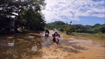 Vietnam Motorbike Tours In The Rainy Season, Flooded Roads Are Fun! | OffroadVietnam.Com