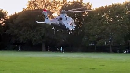 Watch as air ambulance lands in Worthing