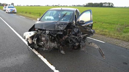 Auto raakt in slip en botst op tegenligger op N377