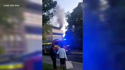 Large fire breaks out at former school