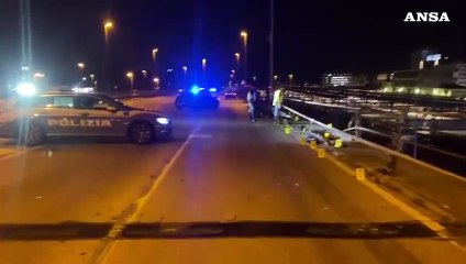 Il punto in cui e' precipitato il bus a Mestre