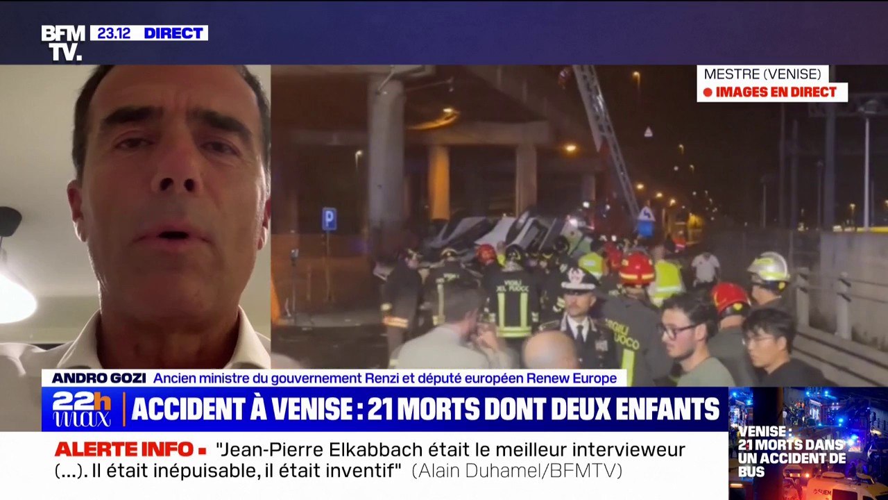 Accident de bus à Venise: "C'est une tragédie terrible", réagit Sandro Gozi (député européen "Renew" et ancien ministre du gouvernement Renzi)