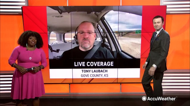 Hail and gusty winds hammer parts of Kansas as severe storms cut through the central US