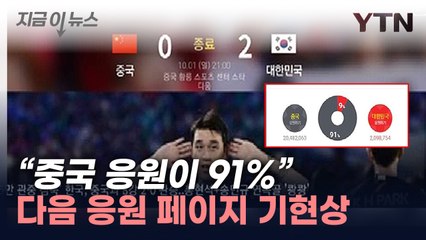 여기 한국 아니야?...다음 '한중전' 축구 응원 논란 [지금이뉴스] / YTN