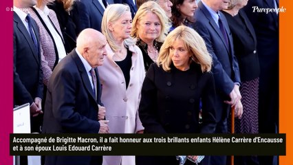 PHOTOS Hélène Carrère d'Encausse : Ses trois brillants enfants unis dans la dignité face à Emmanuel et Brigitte Macron