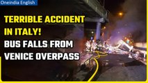 Italy bus accident: At least 21 casualties reported as bus veers off road in Mestre | Oneindia News