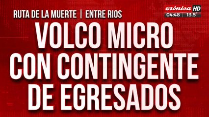 Volcó micro con conteingente de egresados: hay varios heridos