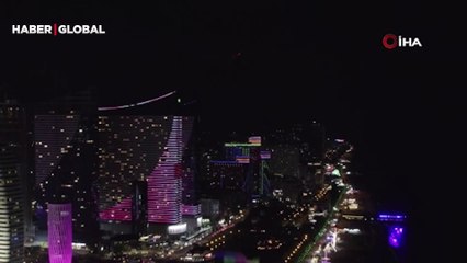 Alev topuna döndü... Batum’da meteorun düştüğü an drone ile görüntülendi