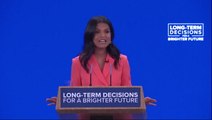 Akshata Murthy makes surprise address at Tory conference to support ‘best friend’ Rishi Sunak