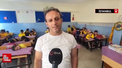 Derste uyuyor numarası yapan küçük kızın komik halleri kamerada