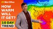 10 Day Trend 04/10/2023 – How long the upcoming warmth will last – Met Office weekly weather forecast UK