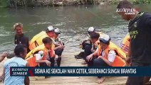 Siswa SMP di Malang ke Sekolah Naik Getek, Seberangi Sungai Brantas