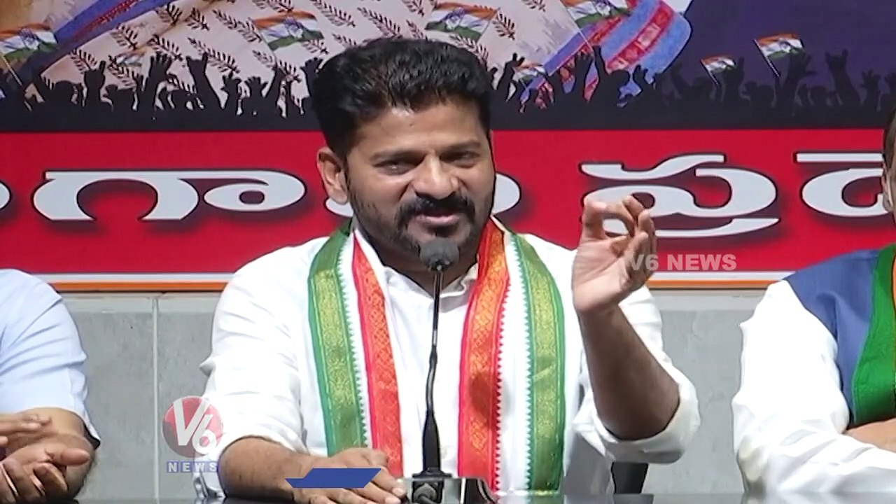 TPCC Revanth Reddy Comments On CM KCR  _ Press Meet _ Gandhi Bhavan _ V6 News