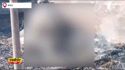 बयाना: छप्परपोश में लगी भीषण आग, 3 भैसों सहित लाखों का सामान जलकर खाक