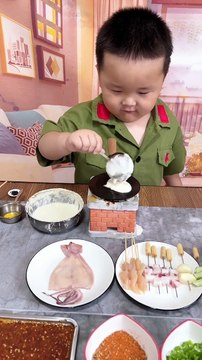 Baby Cooking Food For Himself | Baby Making Omelette And Chicken | Babies Cooking Moments #cutebaby #baby #babies #beautiful #cutebabies #cooking #cook