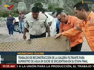 En mcpio. Sucre de Mérida continúa reconstrucción en galería filtrante para suministros de agua