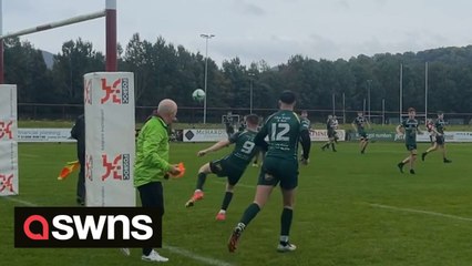 *NEW VIDEO* Funny footage shows the world's first own goal - in a rugby match