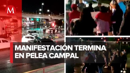 Manifestantes se agarran a golpes con automovilistas en Ecatepec