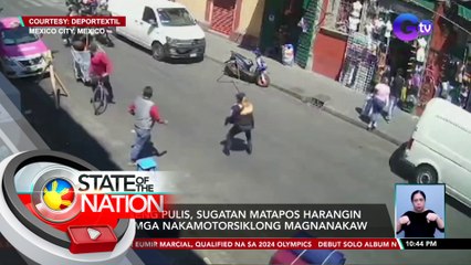 Babaeng pulis, sugatan matapos harangin ang mga nakamotorsiklong magnanakaw | SONA
