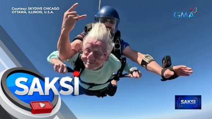 104-anyos na lola, nalagpasan ang Guinness World Record bilang pinakamatandang nag-skydive | Saksi