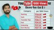 यूट्यूब कितने व्यूज पर कितना पैसा देता है|| How to views give you money by YouTube #YouTube