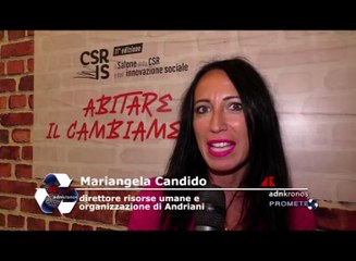 Sostenibilità, Candido (Andriani): "Interventi verso nostre persone sono un investimento"
